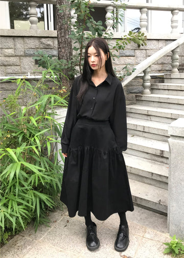 POCKET LINE COTTON SKIRT